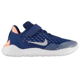 Nike Free RN 2018 Girls Running Shoes Blue/Silver Velikost - C12 (euro 30)