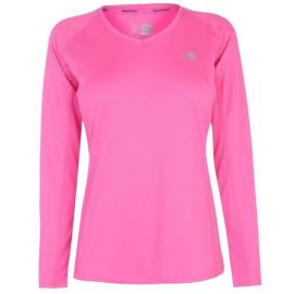 Tričko Karrimor Long Sleeve Running T Shirt Ladies Fluo Pink Velikost - 12 (M)