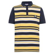 Lonsdale Yarn Dye Stripe Polo Shirt Mens Navy/Yellow/Wht