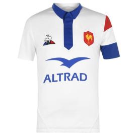 Le Coq Sportif France Rugby Polo Shirt Mens New Optical Whi Velikost - M