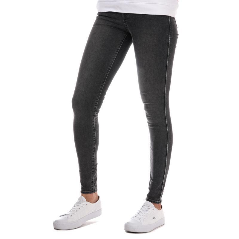 Levis Womens 710 Super Skinny Zip Past Jeans Black, Velikost: W26/L30