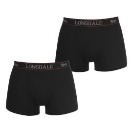 Spodní prádlo Lonsdale 2 Pack Trunks Mens Black Velikost - S