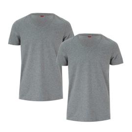 Tričko Levis Mens V Neck 2 Pack T-Shirt Grey Velikost - M