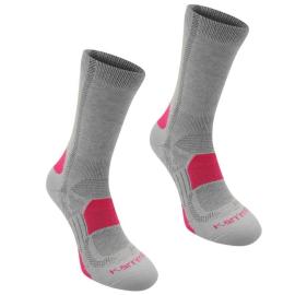 Karrimor Walking Socks 2 Pack Ladies Ligh Grey Fusch Velikost - 4-8 (37-42)