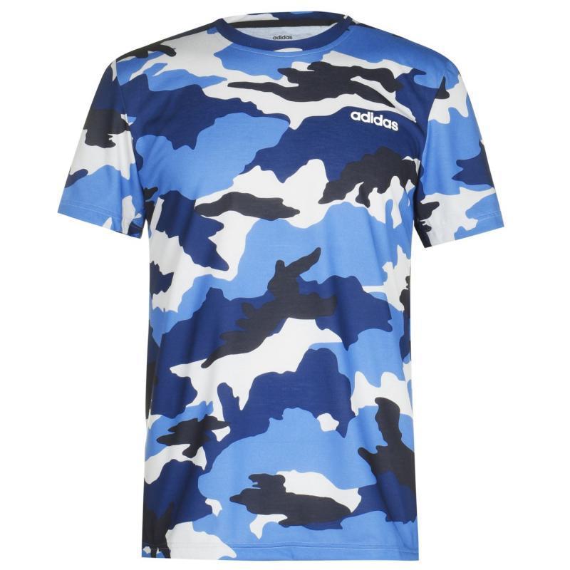 Tričko adidas Mens Training Allover Printed T-Shirt Blue Camo, Velikost: L
