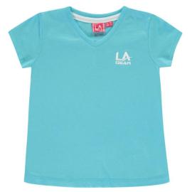 LA Gear V Neck T Shirt Junior Girls Bright Blue Velikost - 9-10 let