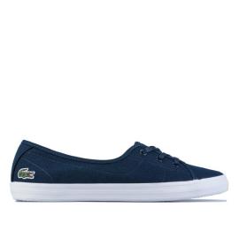 Lacoste Womens Ziane Chunky Canvas Trainers Navy-White Velikost - UK8 (euro 42)