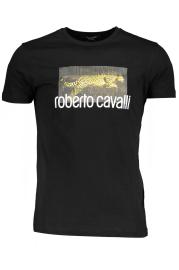 Tričko ROBERTO CAVALLI tričko s krátkým rukávem NERO Velikost - L