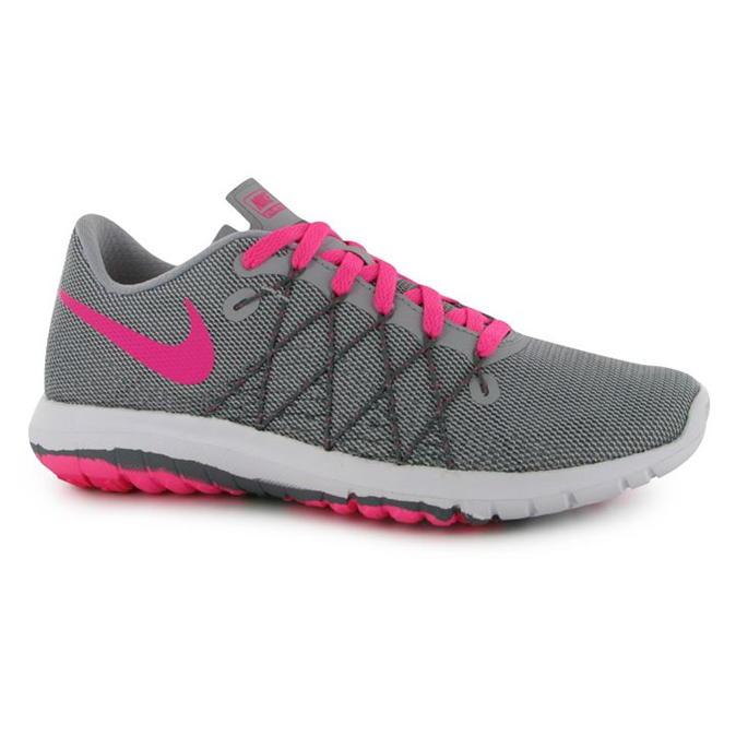 Nike Flex Fury 2 Junior Girls Running Shoes Grey/Pink, Velikost: UK4 (euro 37)