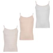 Miss Fiori 3 Pack Cami Vest Girls White/Pink